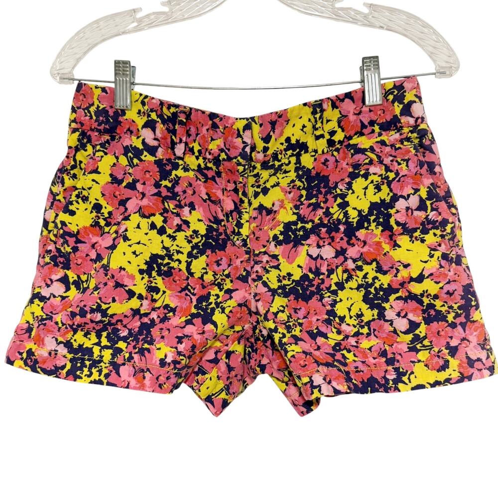 LOFT Multicolor Floral Linen Blend Chino Shorts Size 2 Business Casual Preppy